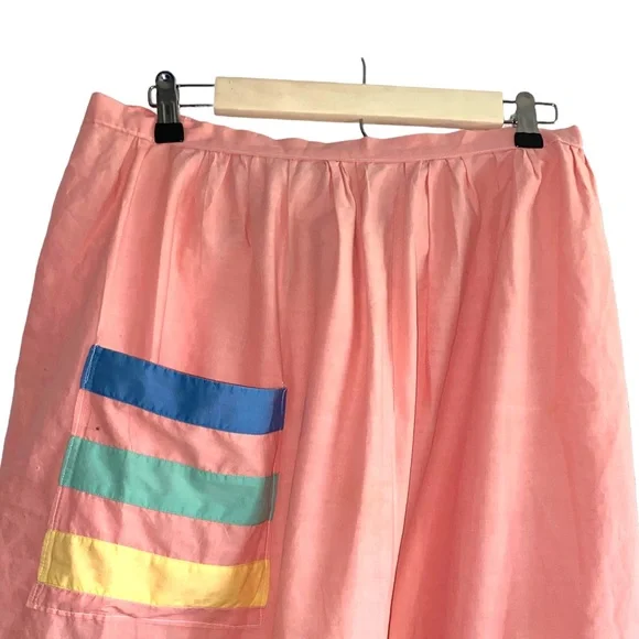 Beautiful Vintage striped apron, sash in back, with pocket, excellent condition - Picture 7 of 16